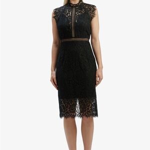 Bardot Black Lace Midi Dress